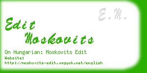 edit moskovits business card